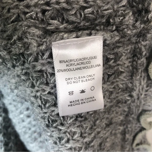 ANTHROPOLOGIE MOTH  Rocia Open Cape Shawl Knit Ruffle Cardigan XS Gray - Picture 8 of 8